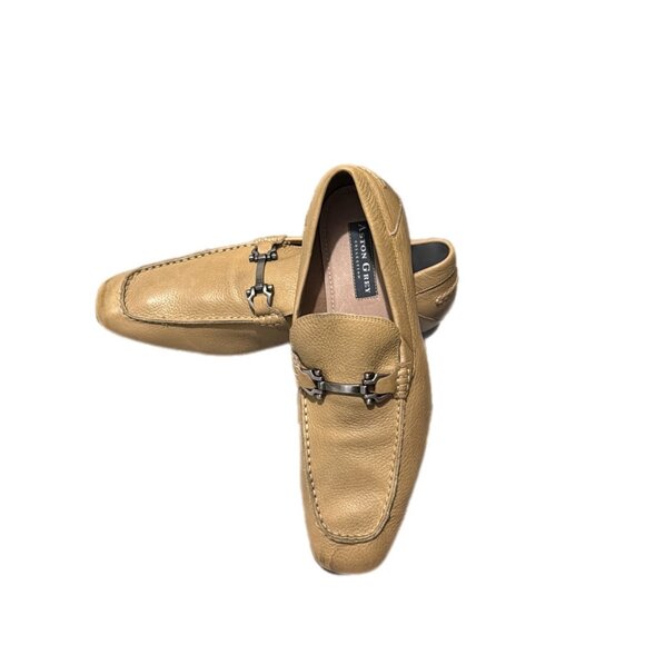 Aston Grey Shoes Mens 9.5 Tan Leather Bit Loafer NAVARRO Gentleman Gangster main image 6